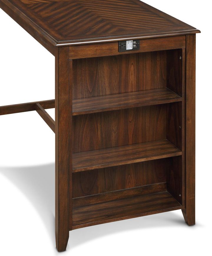 Amy 5 Pc 60" Counter Storage Table+chairs-Brown Cherry