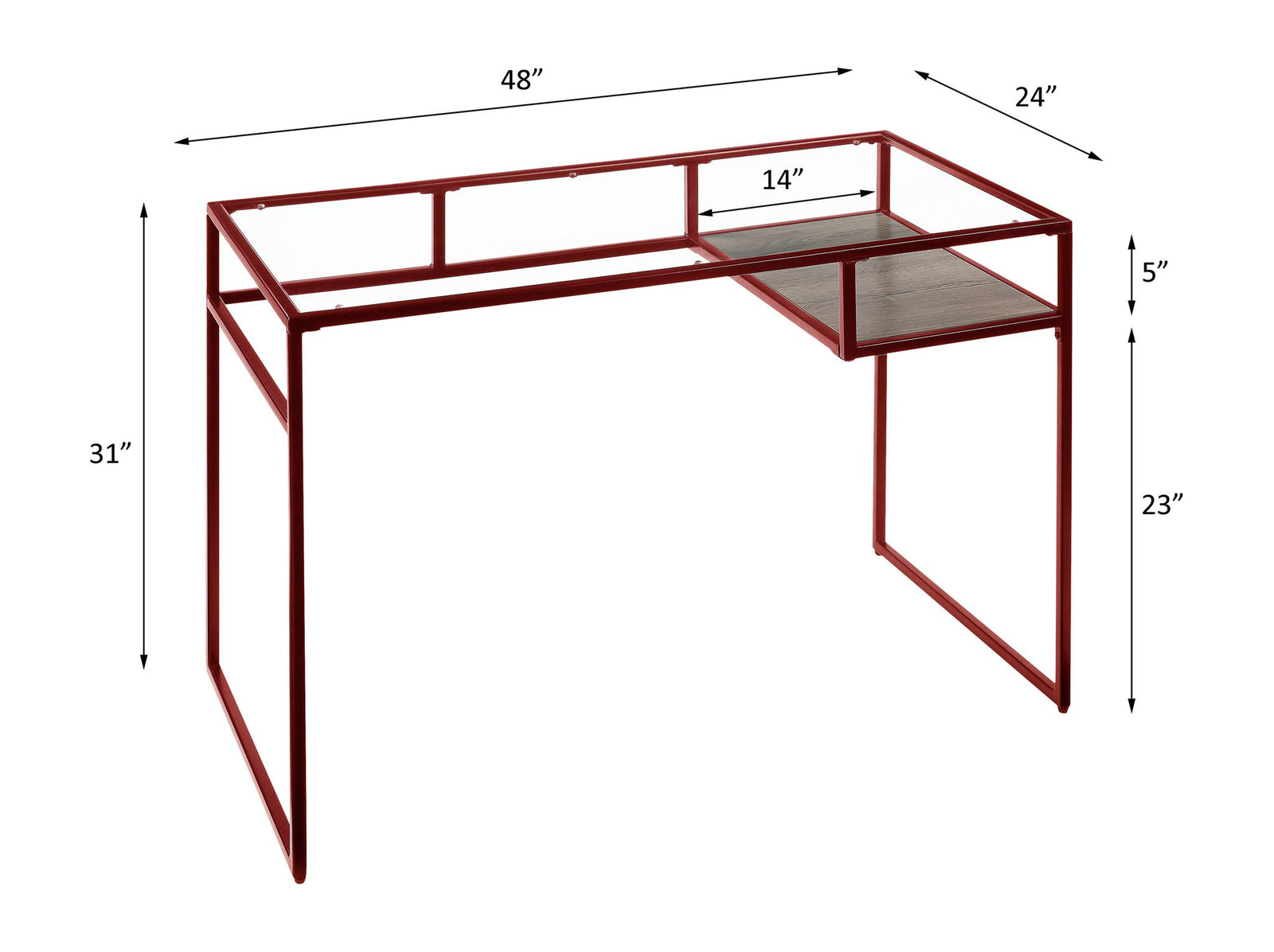 Yasin Writing Desk – line drawing
