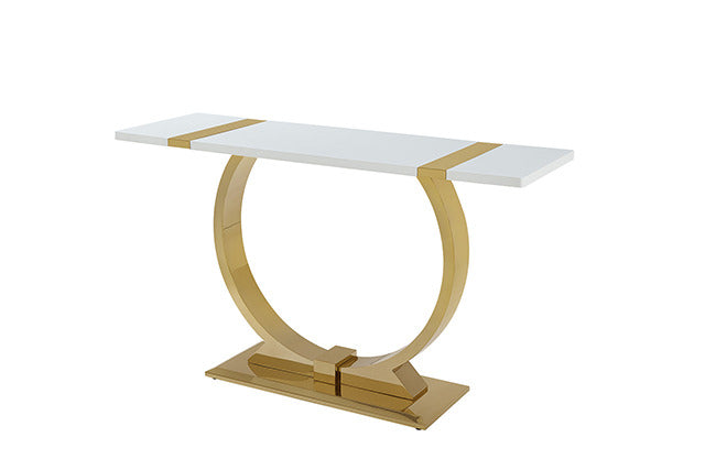 Horve Sofa Table, Gold/White