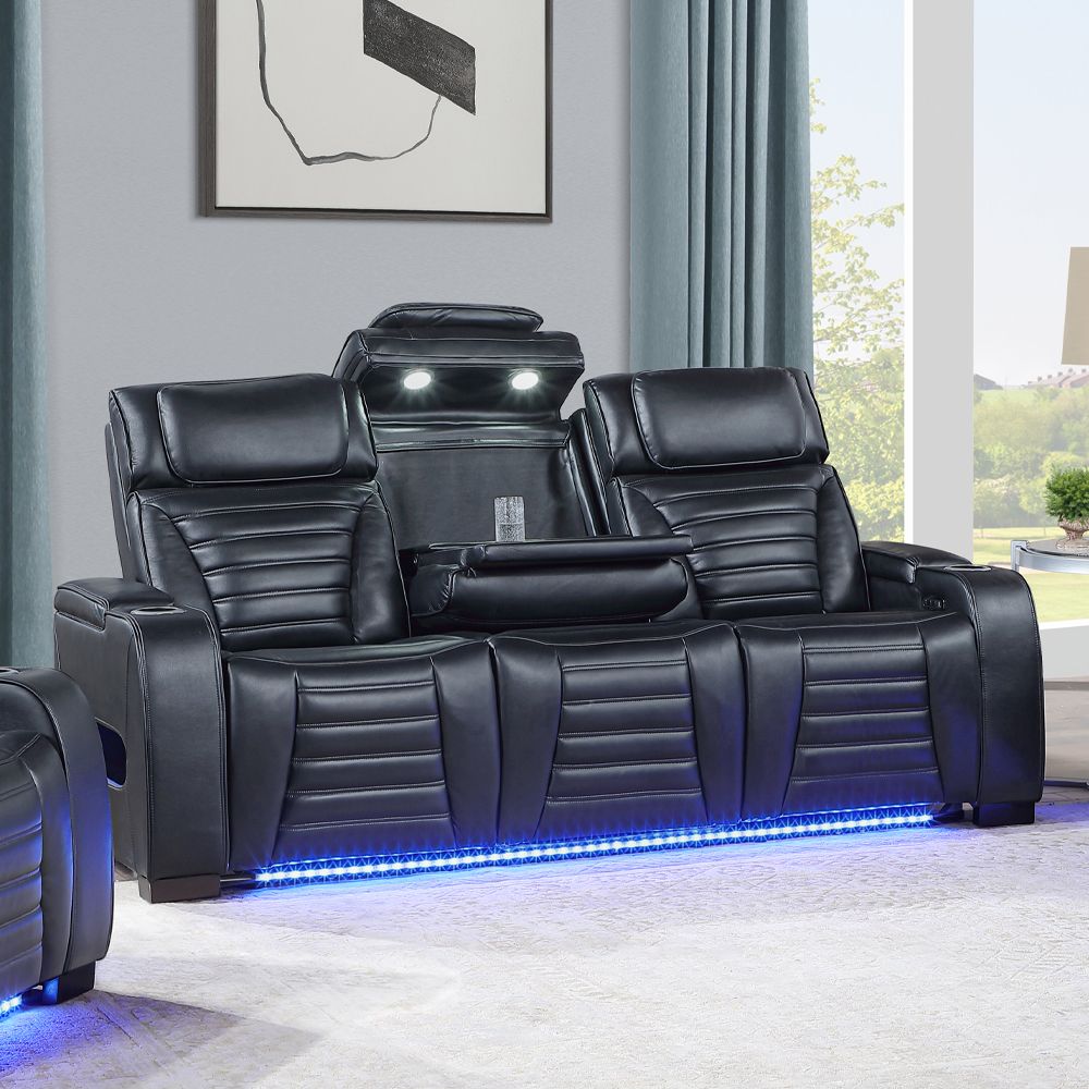 Ephron Power Motion Sofa W/Dropdown Table, Wireless Charging, Reading Light, Power Headrests & LED