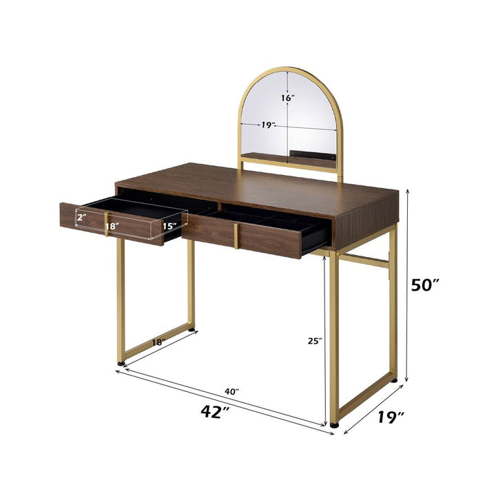 Coleen Vanity Desk W/Mirror &amp; Jewelry Tray – dimensions diagram