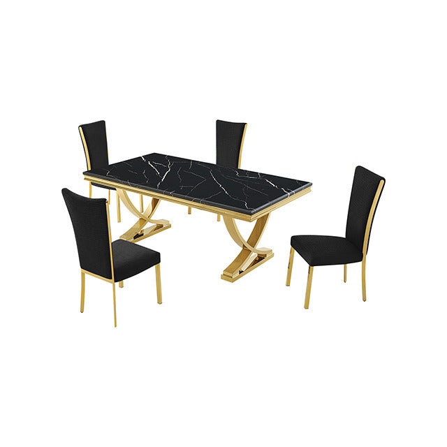 Wadenstil Dining Table, Black/Gold