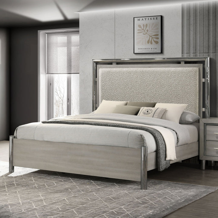 Lennox 6/6-6/0 Ek/wk Headboard, Footboard &amp; Slat Kit-Gray