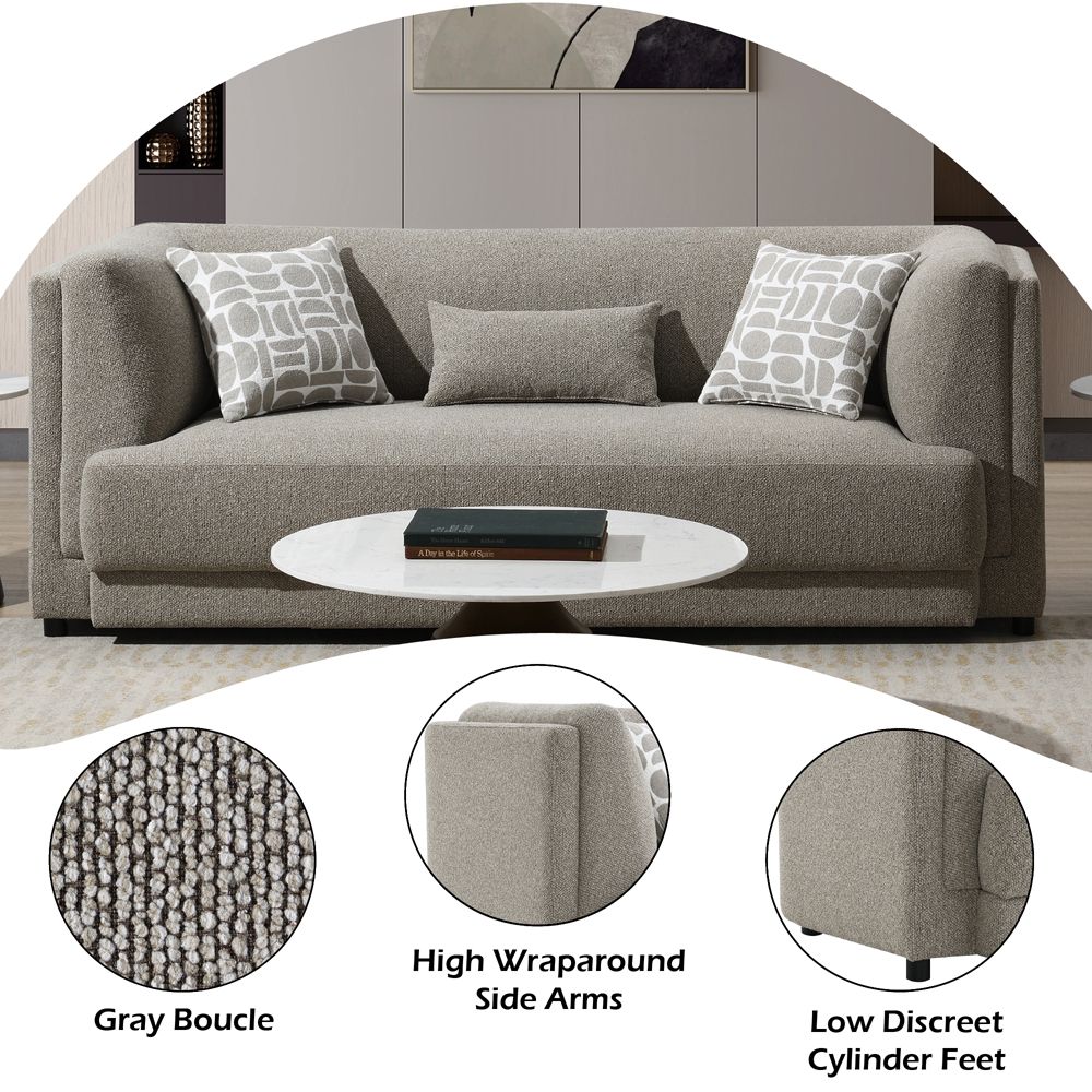 Glenda Sofa w/3 Pillows – features callout