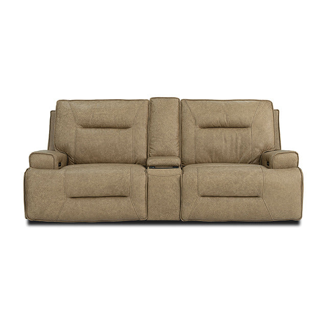 Dallas Oversized Power Loveseat, Warm Taupe