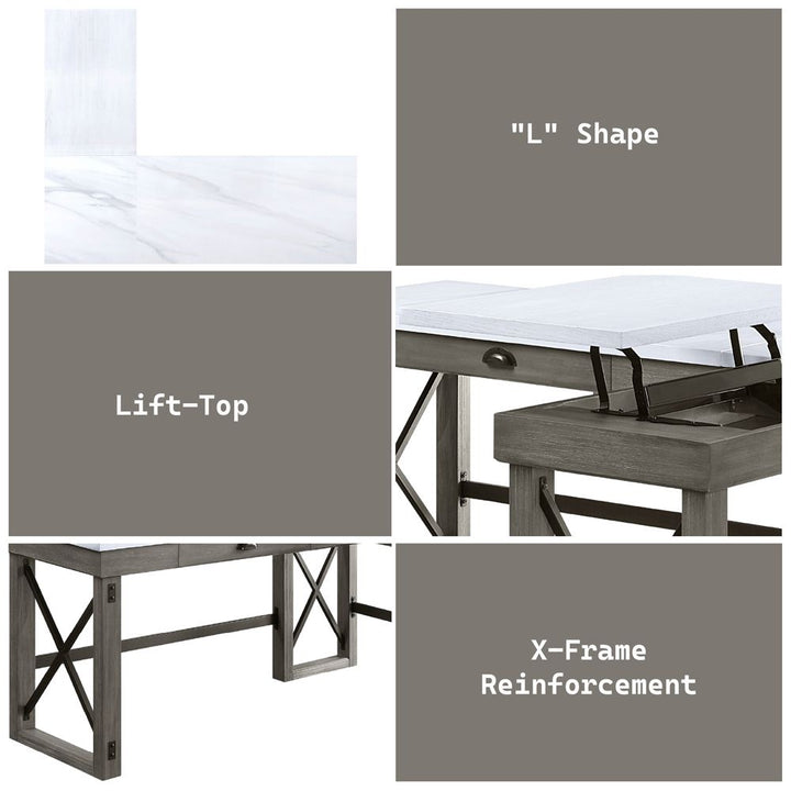 Talmar Writing Desk W/Lift Top – features callout