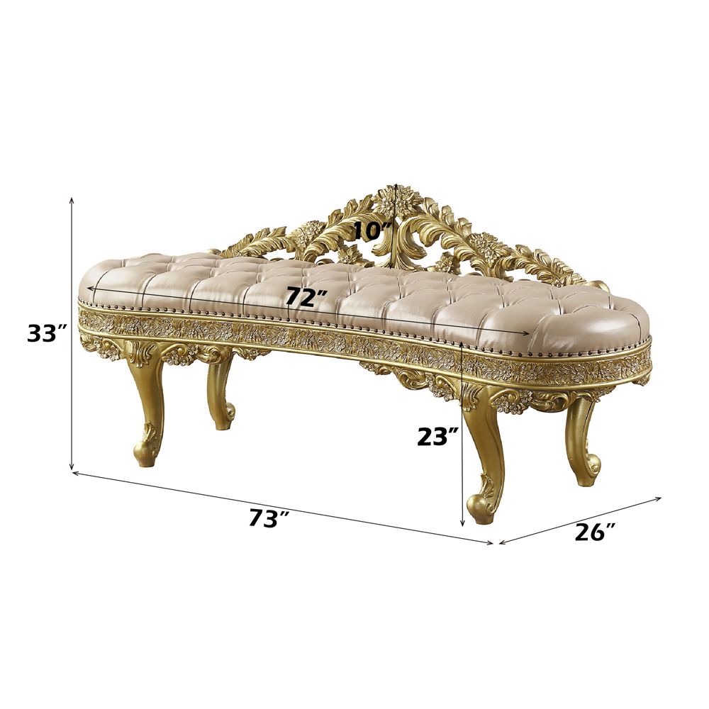 Cabriole Bench – dimensions diagram