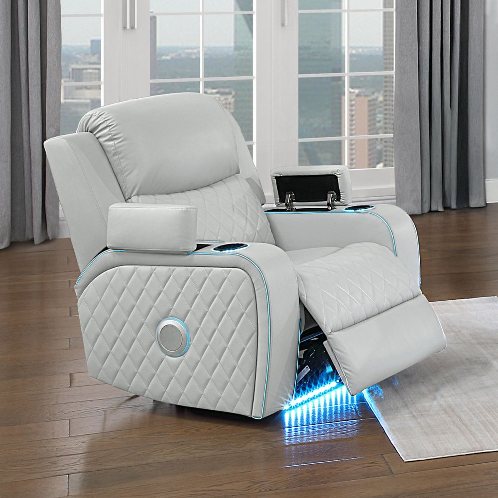 Elonzo Power Motion Recliner w with LED, Power Headrest & Speaker