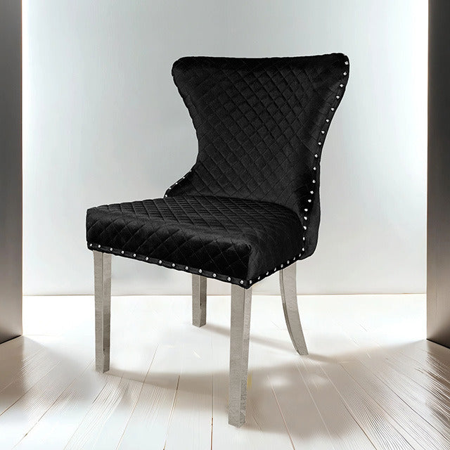 Portanova Chair, Silver/Black