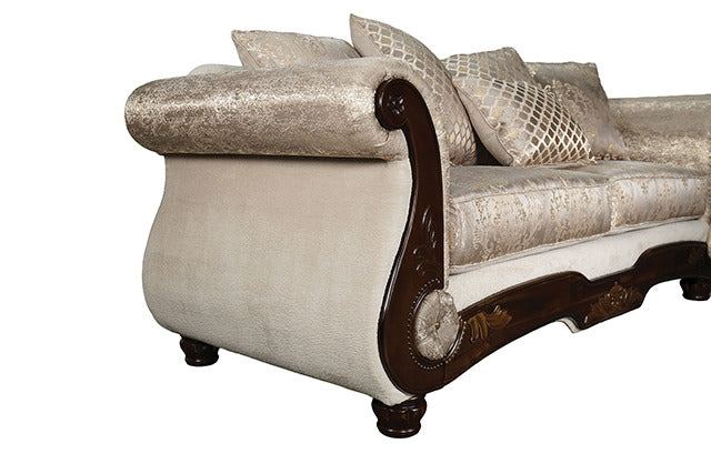 Fasciano Oversized Sofa + Loveseat, Beige Tan/Dark Cherry - view 11