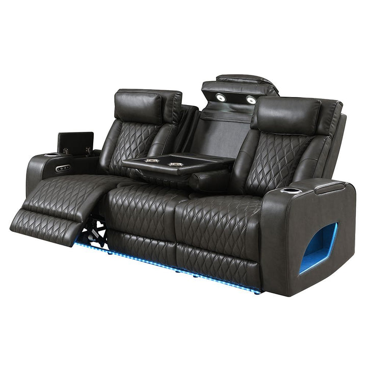 Taddeo Power Motion Sofa w/Power Headrest, USB, Wireless Charger, LED &amp; Reading Light – view 4