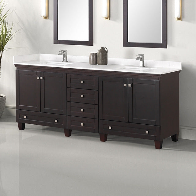 Oliva Vanity Set, White/Espresso - view 2