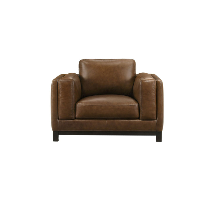 Sayer Leather Chair-Brown