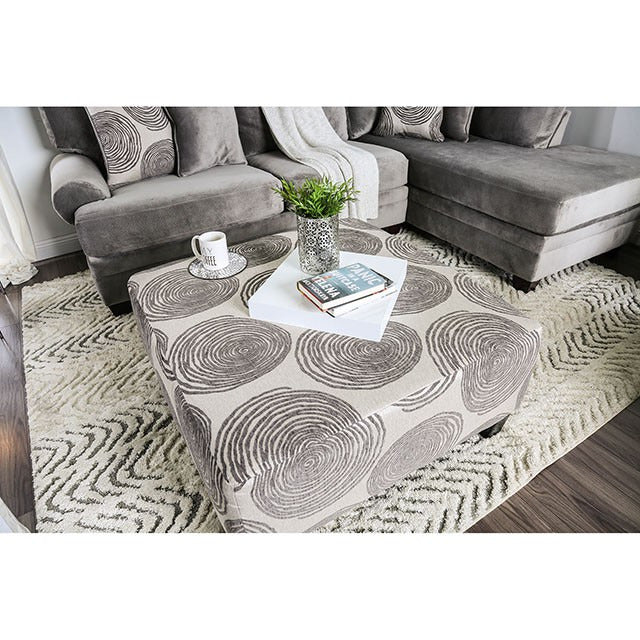Bonaventura Ottoman, Gray/Pattern - view 2