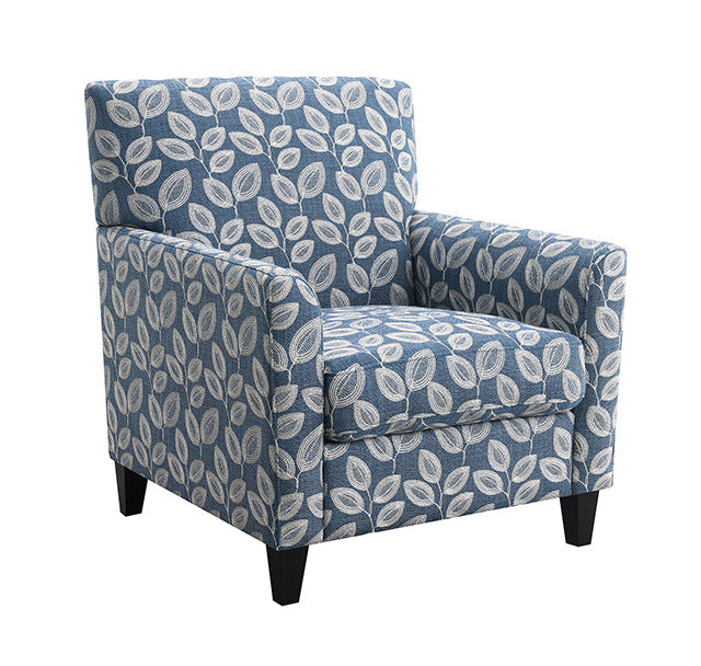 Ivey Acent Chair, Botanical Blue/Egret White