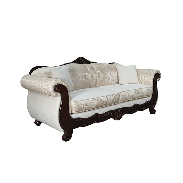 Frisina Oversized Sofa + Loveseat, Dark Cherry/Beige - view 6