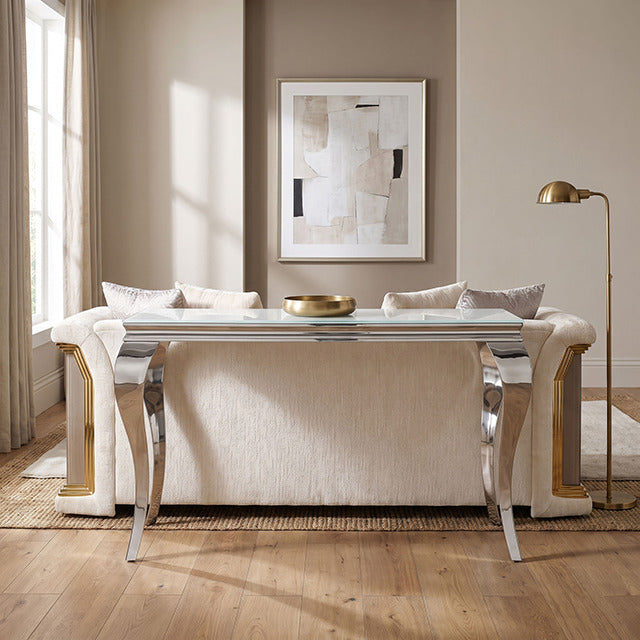 Wetzikon Sofa Table, Silver/White - view 2