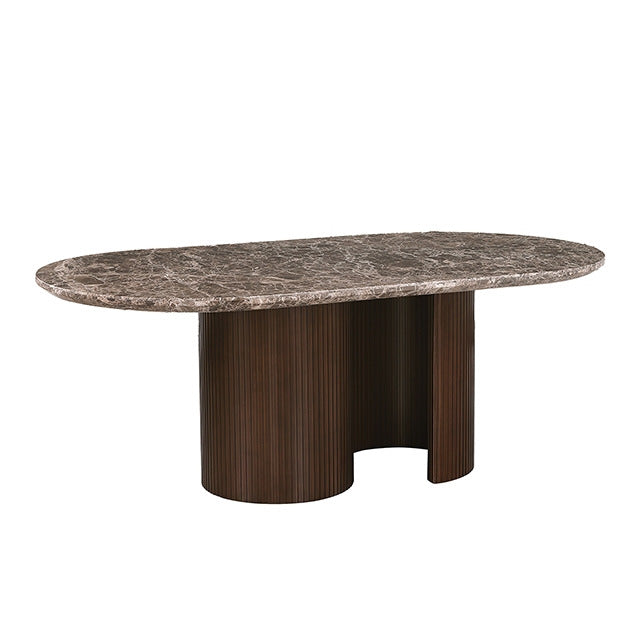 Narvik Oval Dining Table, Dark Brown/Walnut