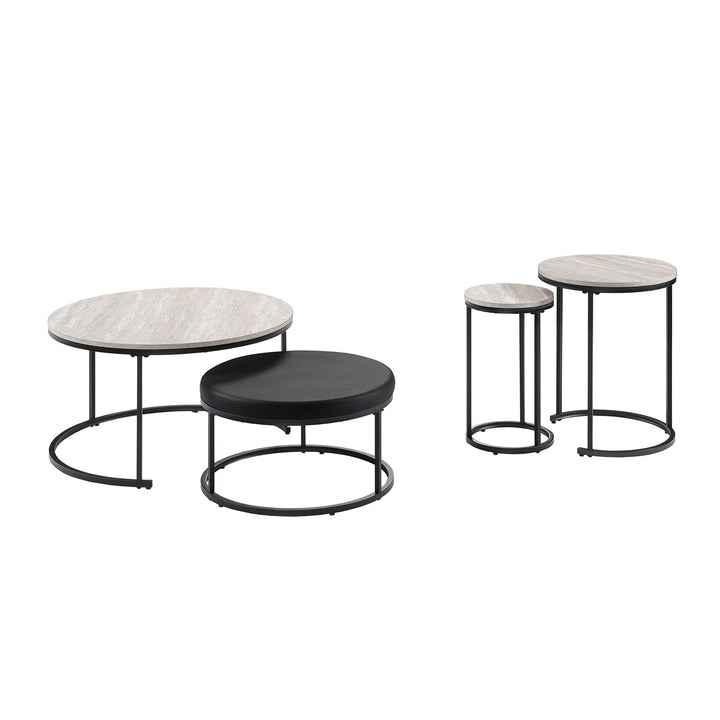 Forma 4 Pc Occasional Set- 1 Coffee, 1 Lg End &amp; Stool, 1 Sml