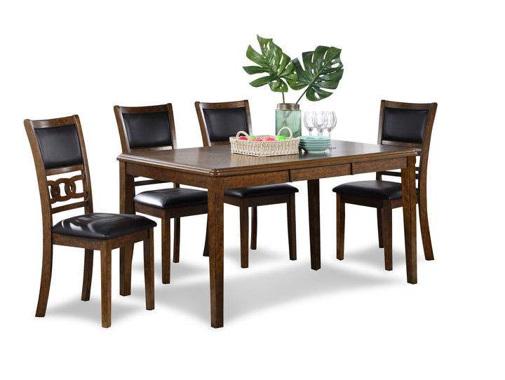 Gia 5 Pc 60" Dining Table &amp; 4 Chairs-Brown