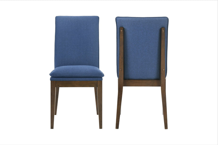 Maggie Dining Chair W/blue Cushion-Walnut
