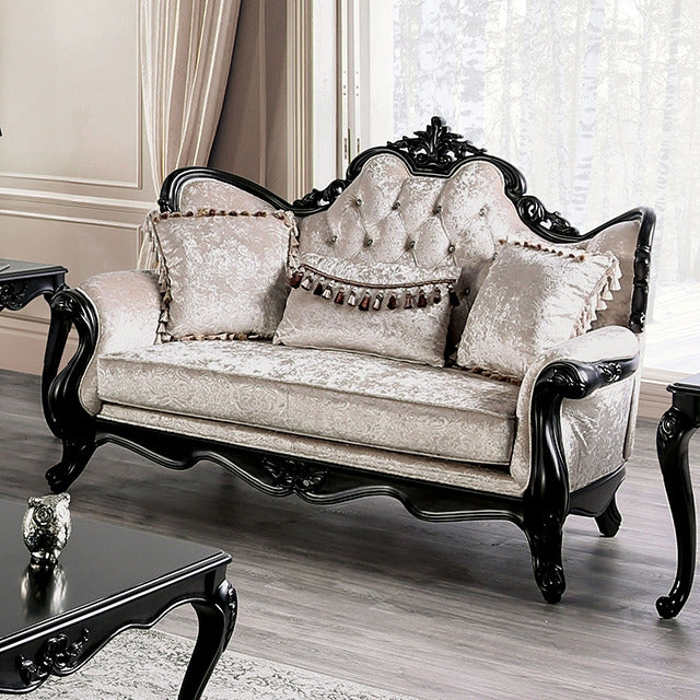 Acapulco Loveseat, Off-White/Black