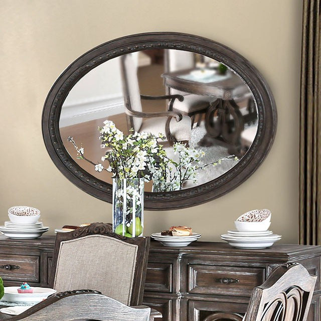 Arcadia Oval Mirror, Rustic Natural Tone