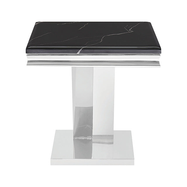 Villarsglane End Table, Black/Chrome - view 2