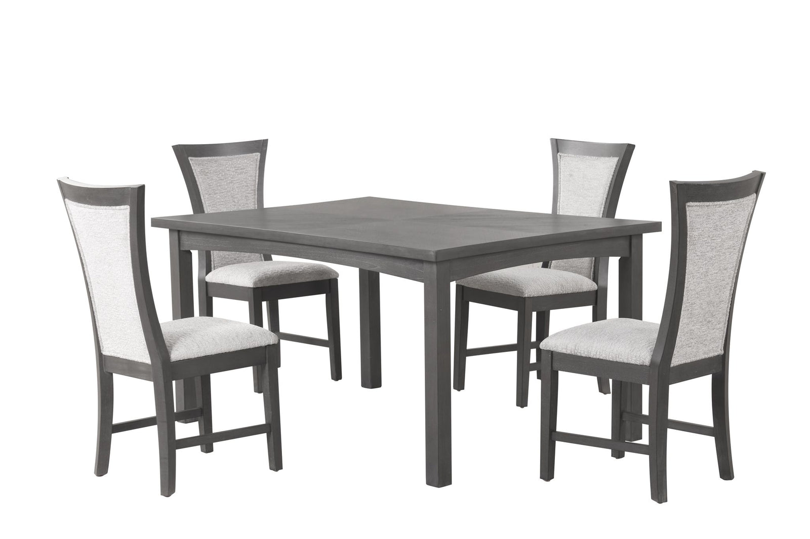 Flair  60" Dining Table & 4 Chairs (5 Pc Set)-Gray