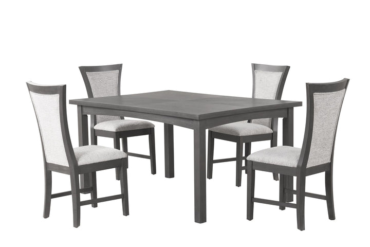 Flair  60" Dining Table &amp; 4 Chairs (5 Pc Set)-Gray
