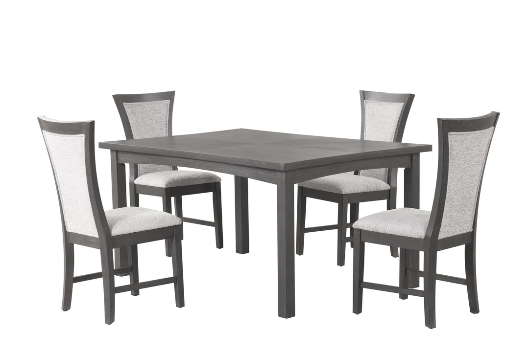Flair  60" Dining Table & 4 Chairs (5 Pc Set)-Gray