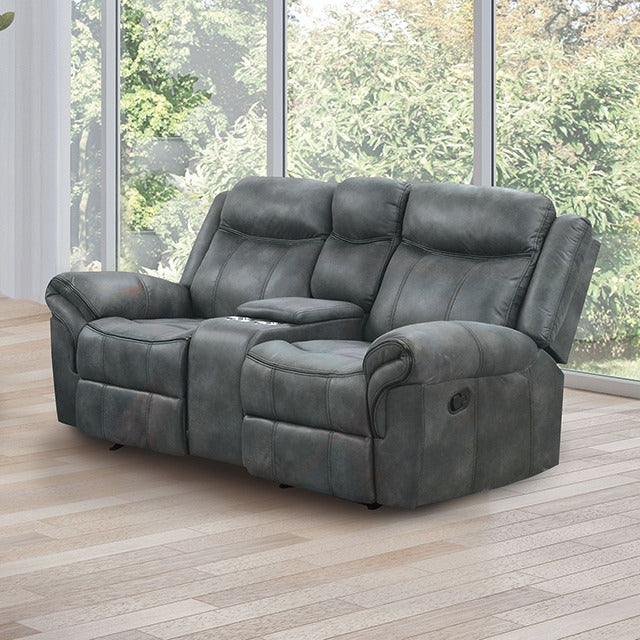 Agata Glider Recliner Loveseat, Dark Gray