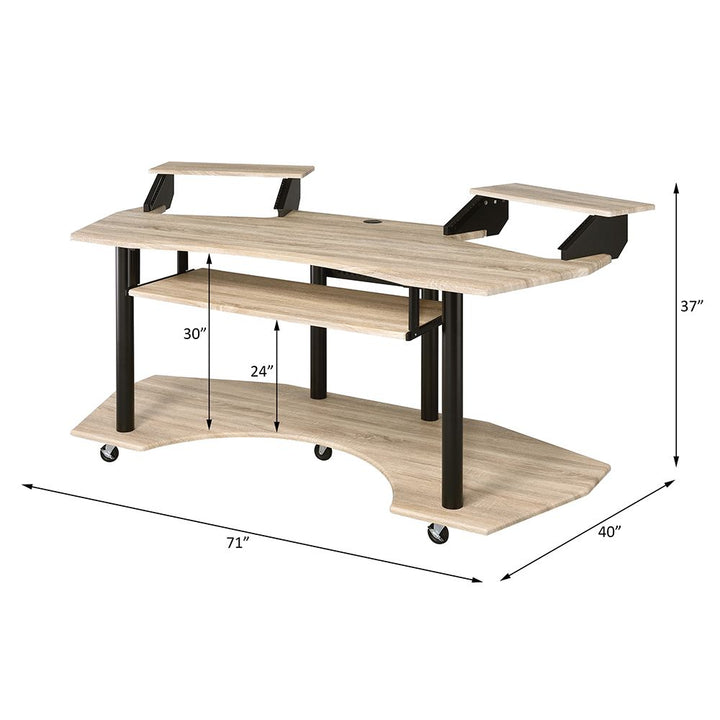 Eleazar 71" Music Studio Desk – line drawing
