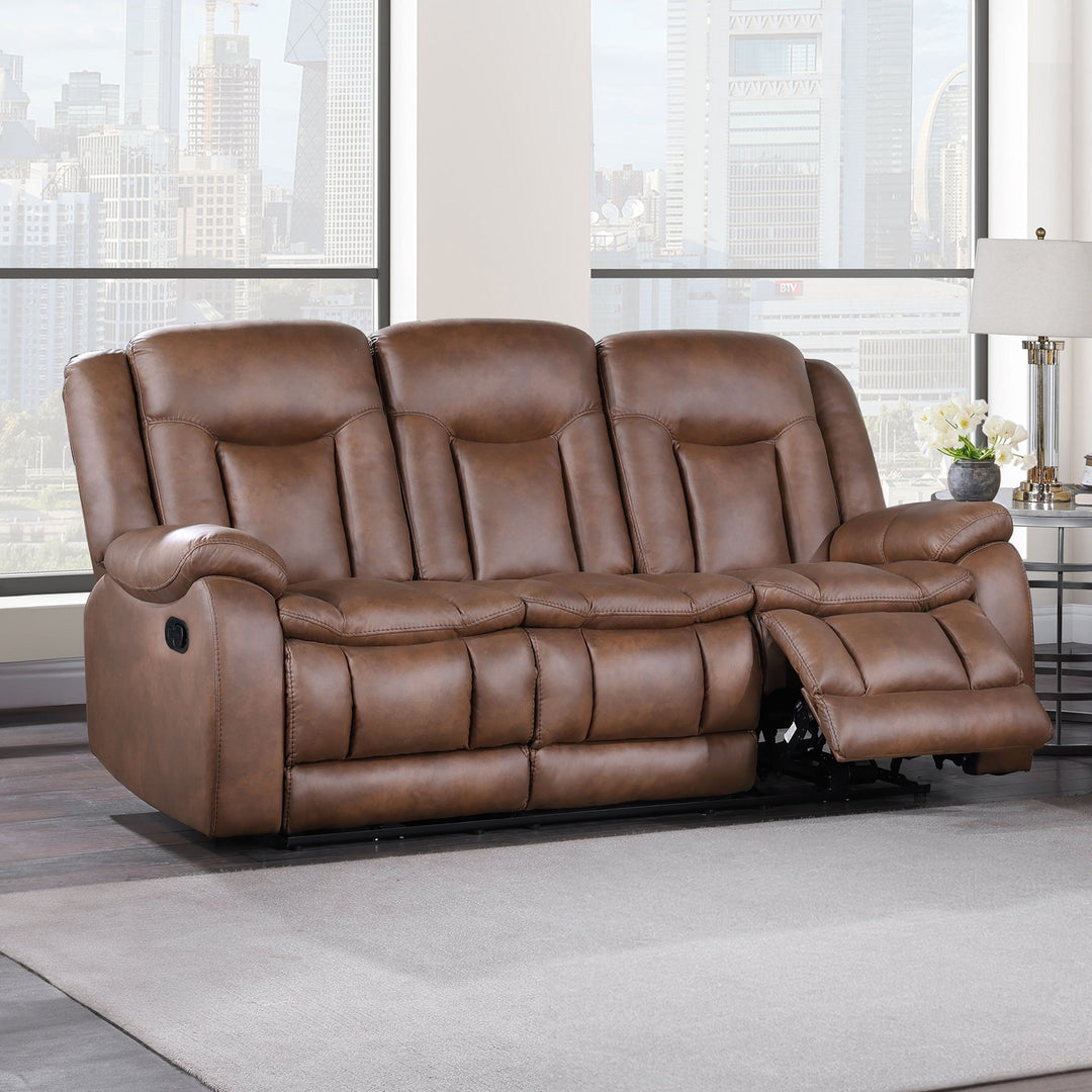 Morello  Sofa W/dual Recliner- Brown