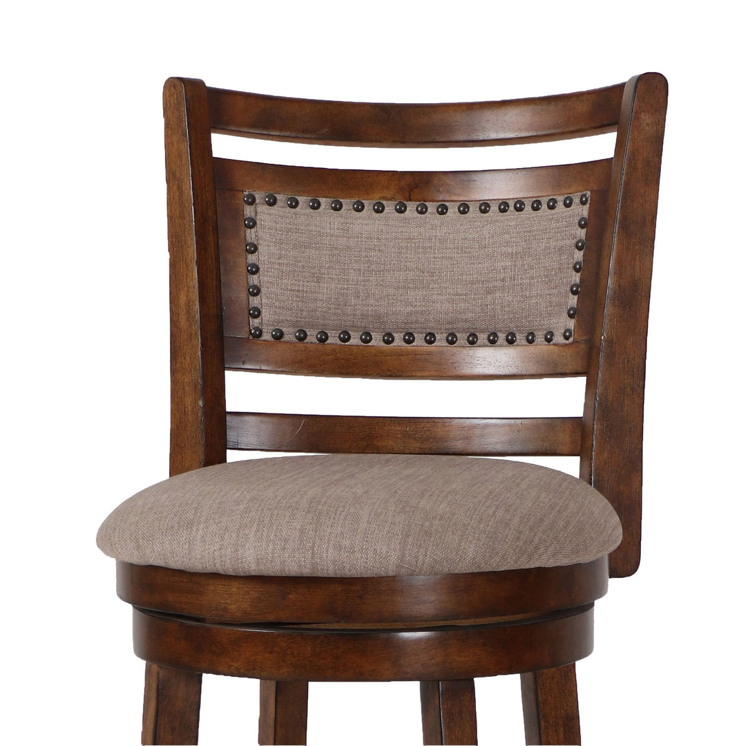 Aberdeen 29" Bar Stool W/fabric Cushions-Brown