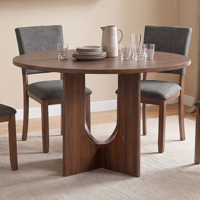 Oberto Round Dining Table, Walnut - view 3