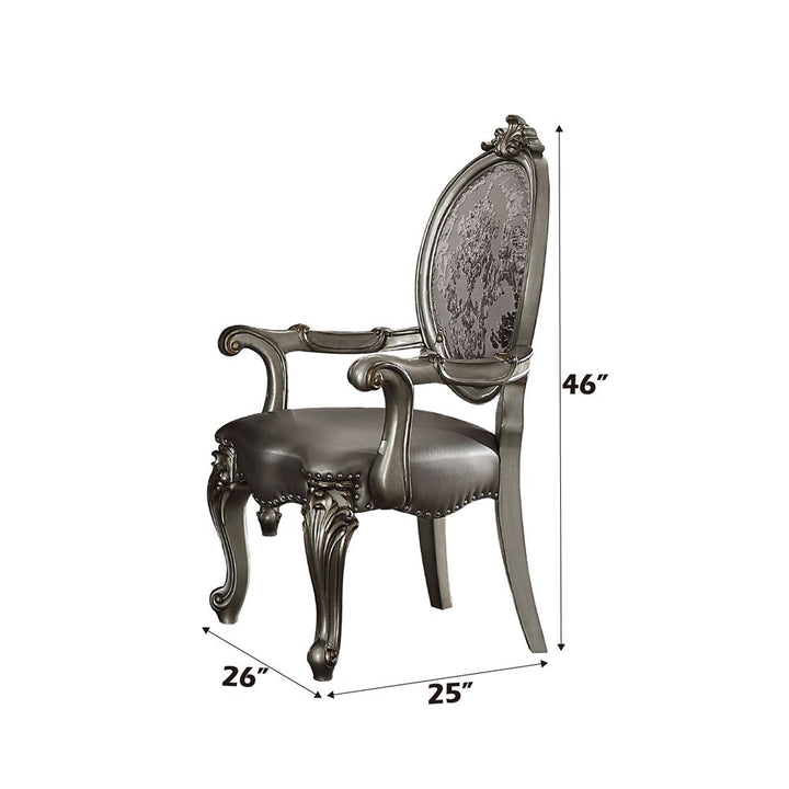 Versailles Arm Chair (Set-2) – dimensions diagram