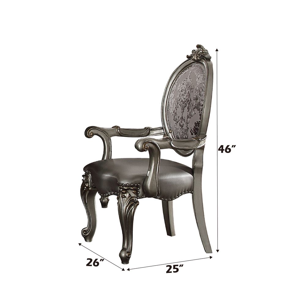 Versailles Arm Chair (Set-2) – dimensions diagram