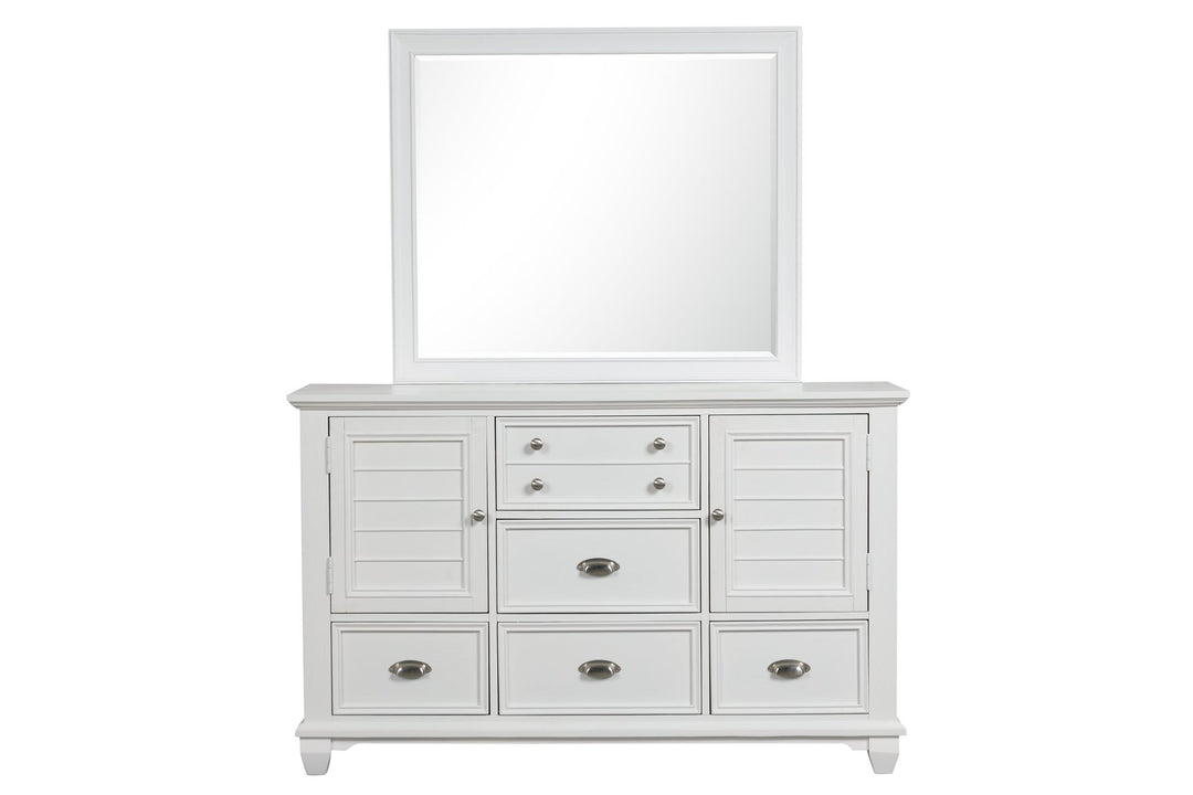 Jamestown Landscape Mirror- White