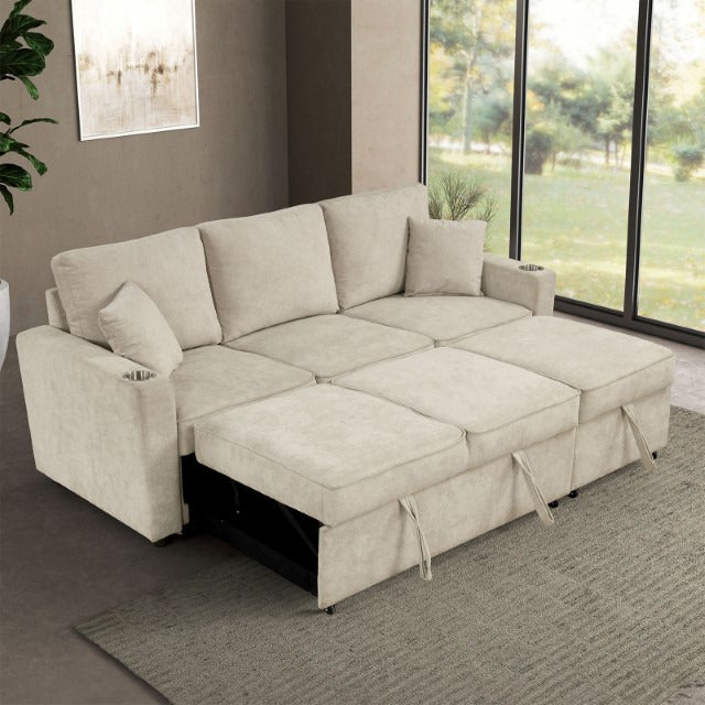 Kendal Sleeper Sofa Sectional, Beige - view 7