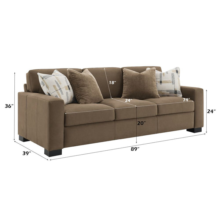 Darya Sofa w/4 Pillows – dimensions diagram