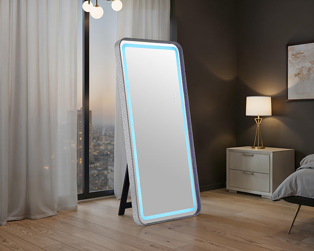 Kiley Floor Mirror, Silver - view 4