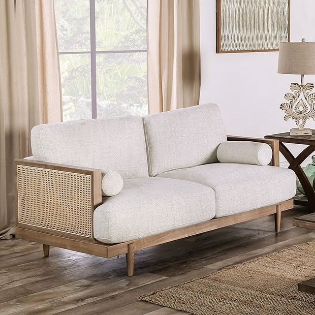 Alesund Loveseat, Light Oak/Beige