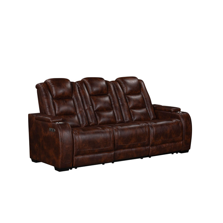 Chester Reclining Sofa W/pwr Hr &amp; Fr-Brown