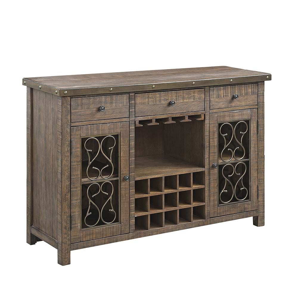 Raphaela Server with Cup Holder & Wine Rack