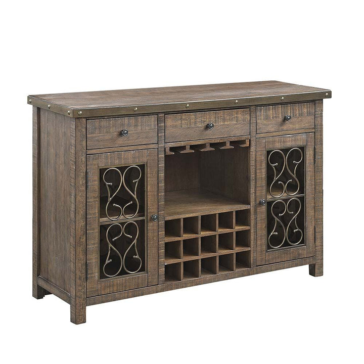 Raphaela Server with Cup Holder &amp; Wine Rack