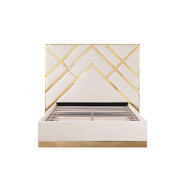 Stavola Bed, Gold/White - view 2