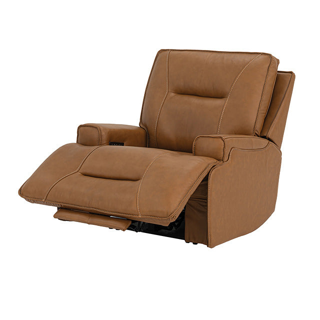 Dallas Oversized Power Recliner, Camel Brown