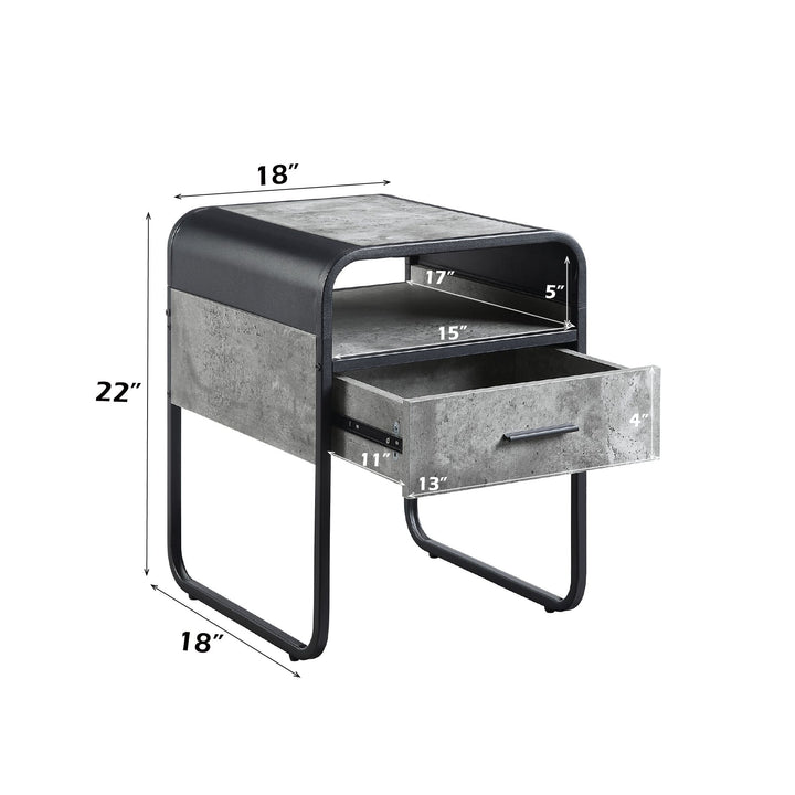 Raziela End Table – dimensions diagram