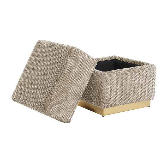 Krysten Storage Stool, Silver Gray